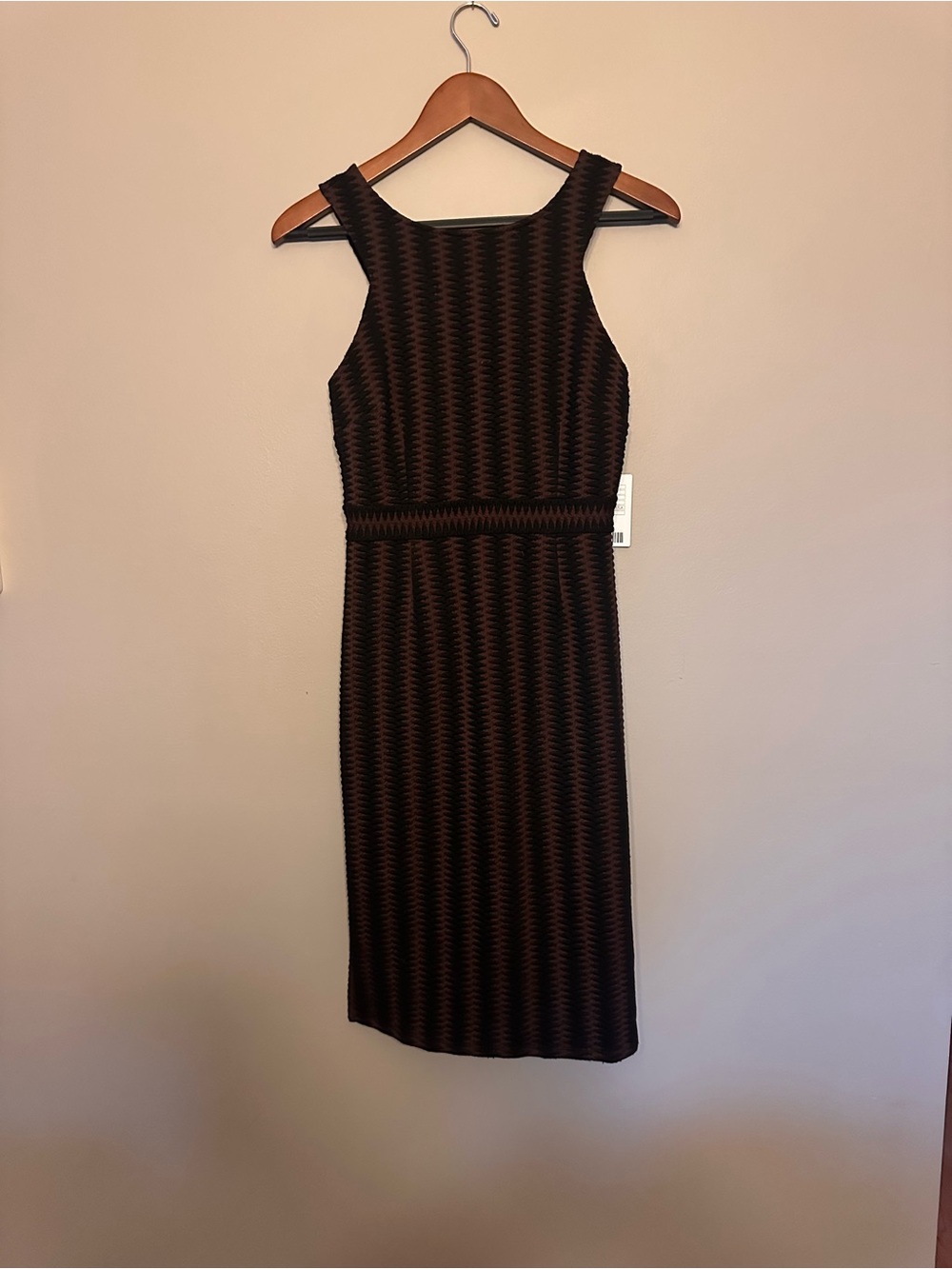 Maeve by Anthropologie Sleeveless Brown and Black Sheath Dress